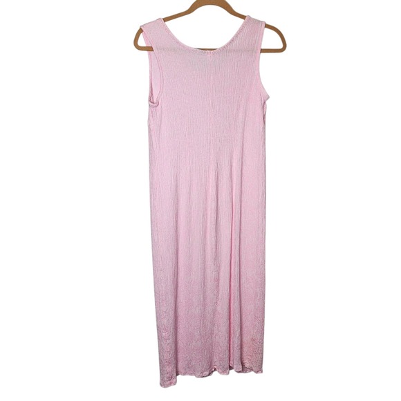 Source Unknown Dresses & Skirts - Vintage Sleeveless Maxi Dress Pink Textured‎ Lace Trim Summer Casual Size M
